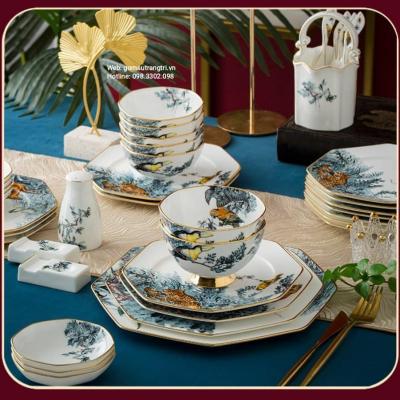 BỘ BÀN ĂN HỌA TIẾT MUÔN THÚ